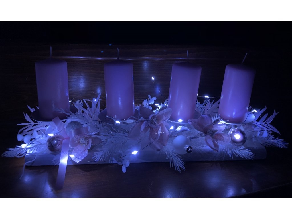 Adventní svícen růžový
